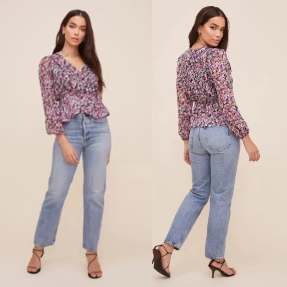 ASTR The Label Floral Wrap Top 30179